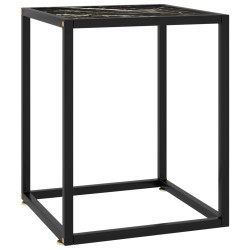 vidaXL Tavolino da Salotto Nero e Vetro Nero Marmorizzato 40x40x50 cm 