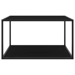vidaXL Tavolino da Salotto Nero con Vetro Nero 90x90x50 cm 