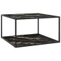 vidaXL Tavolino da Salotto Nero e Vetro Nero Marmorizzato 90x90x50 cm vidaXL Tavolino da Salotto Nero e Vetro Nero Marmorizzato 90x90x50 cm