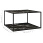 vidaXL Tavolino da Salotto Nero e Vetro Nero Marmorizzato 90x90x50 cm vidaXL Tavolino da Salotto Nero e Vetro Nero Marmorizzato 90x90x50 cm