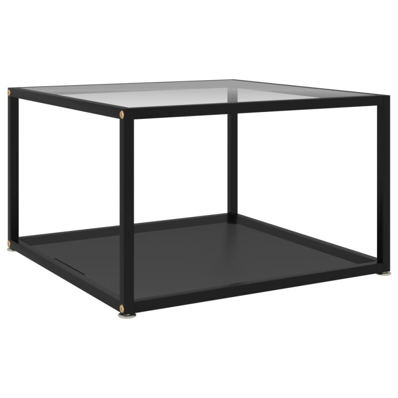 vidaXL Tavolino da Salotto Trasparente e Nero 60x60x35cm in Vetro Temperato vidaXL Tavolino da Salotto Trasparente e Nero 60x60x35cm in Vetro Temperato