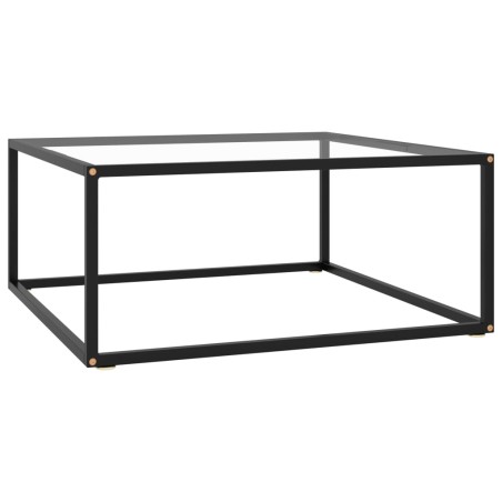 vidaXL Tavolino da Salotto Nero con Vetro Temperato 80x80x35 cm 