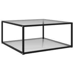 vidaXL Tavolino da Salotto Trasparente 80x80x35 cm in Vetro Temperato