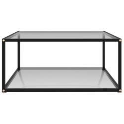 vidaXL Tavolino da Salotto Trasparente 80x80x35 cm in Vetro Temperato