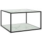 vidaXL Tavolino Nero con Vetro Bianco Marmorizzato 90x90x50 cm vidaXL Tavolino Nero con Vetro Bianco Marmorizzato 90x90x50 cm