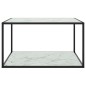 vidaXL Tavolino Nero con Vetro Bianco Marmorizzato 90x90x50 cm vidaXL Tavolino Nero con Vetro Bianco Marmorizzato 90x90x50 cm