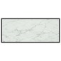 vidaXL Tavolino da Salotto Nero con Vetro Marmo Bianco 120x50x35 cm 