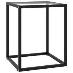 vidaXL Tavolino da Salotto Nero con Vetro Temperato 40x40x50 cm 