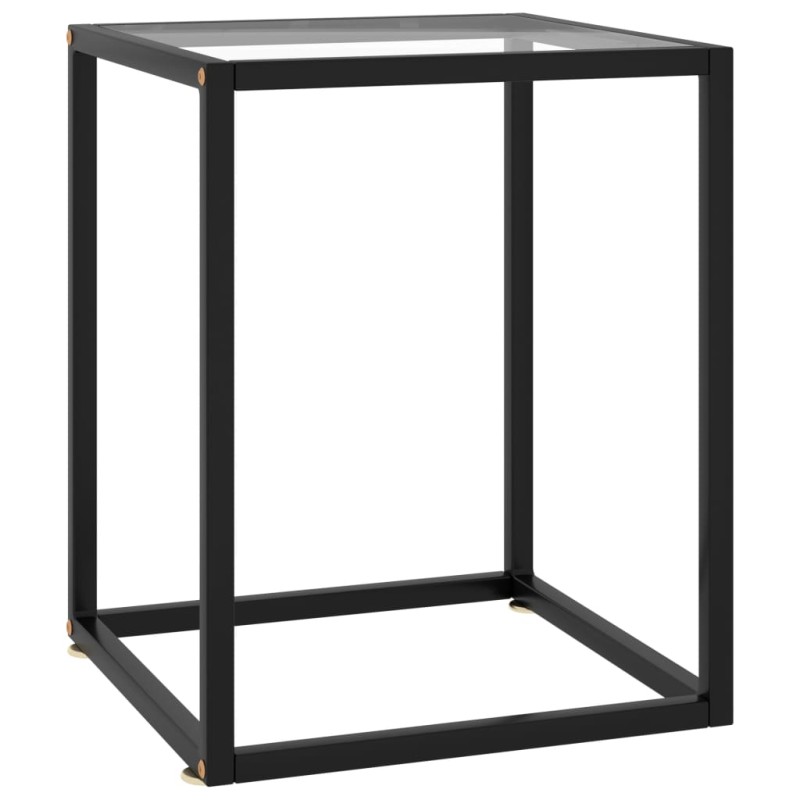 vidaXL Tavolino da Salotto Nero con Vetro Temperato 40x40x50 cm vidaXL Tavolino da Salotto Nero con Vetro Temperato 40x40x50 cm