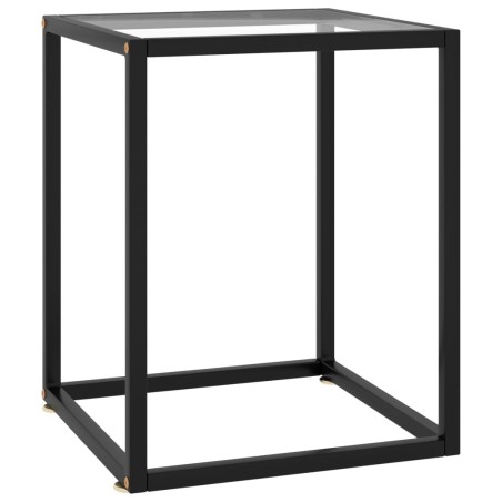 vidaXL Tavolino da Salotto Nero con Vetro Temperato 40x40x50 cm 