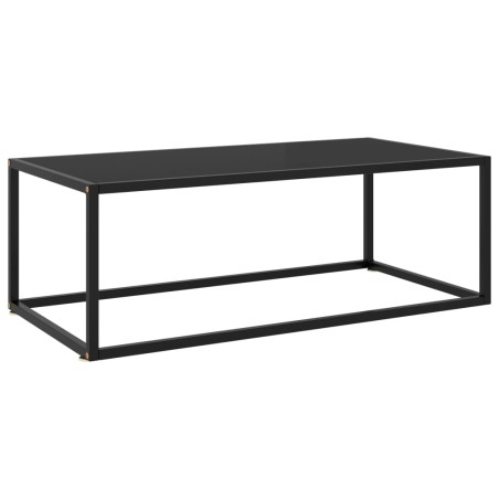 vidaXL Tavolino da Salotto Nero con Vetro Nero 100x50x35 cm 