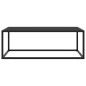 vidaXL Tavolino da Salotto Nero con Vetro Nero 100x50x35 cm 