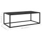 vidaXL Tavolino da Salotto Nero con Vetro Nero 100x50x35 cm 