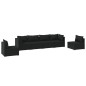 Set Divani da Giardino 6 pz con Cuscini in Polyrattan Nero Set Divani da Giardino 6 pz con Cuscini in Polyrattan Nero