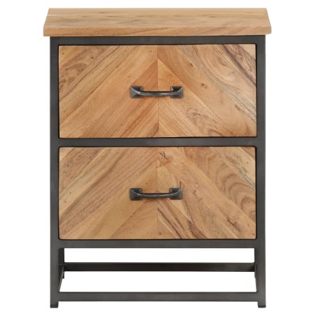 vidaXL Comodino 40x30x50 cm in Legno Massello di Acacia