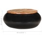 vidaXL Tavolino da Caffè Nero 68x68x30 cm Legno Massello di Recupero vidaXL Tavolino da Caffè Nero 68x68x30 cm Legno Massello di Recupero