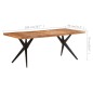 vidaXL Tavolo da Pranzo 200x90x76 cm Legno Massello di Acacia 