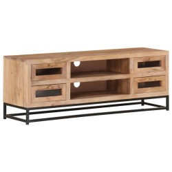 vidaXL Mobile Porta TV 110x30x40 cm in Legno Massello di Acacia