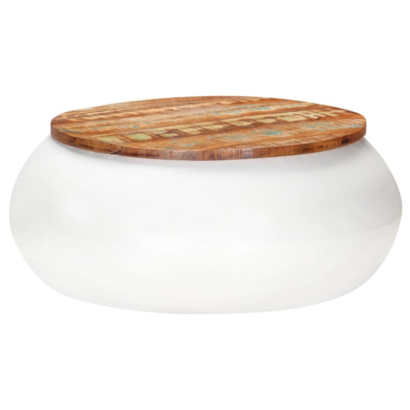 vidaXL Tavolino da Caffè Bianco 68x68x30 cm in Legno di Recupero vidaXL Tavolino da Caffè Bianco 68x68x30 cm in Legno di Recupero