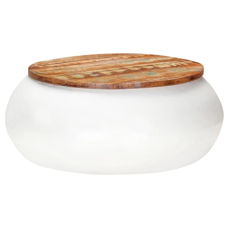 vidaXL Tavolino da Caffè Bianco 68x68x30 cm in Legno di Recupero