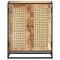 vidaXL Credenza 60x35x75 cm in Legno di Mango Grezzo e Canna Naturale vidaXL Credenza 60x35x75 cm in Legno di Mango Grezzo e Canna Naturale
