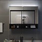 vidaXL Armadietto a Specchio con LED Nero 80x15x60 cm in MDF vidaXL Armadietto a Specchio con LED Nero 80x15x60 cm in MDF