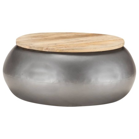 vidaXL Tavolino da Caffè Grigio 68x68x30 cm in Legno Massello di Mango