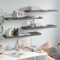 vidaXL Scaffali a Parete 4 pz Grigio Lucido 90x23,5x3,8 cm in MDF