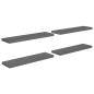 vidaXL Scaffali a Parete 4 pz Grigio Lucido 90x23,5x3,8 cm in MDF