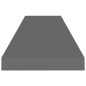 vidaXL Scaffali a Parete 4 pz Grigio Lucido 90x23,5x3,8 cm in MDF