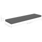 vidaXL Scaffali a Parete 4 pz Grigio Lucido 90x23,5x3,8 cm in MDF