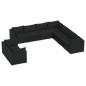 Set Salotto da Giardino con Cuscini 9pz Nero in Polyrattan