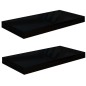 vidaXL Scaffali a Parete 2 pz Nero Lucido 50x23x3,8 cm in MDF vidaXL Scaffali a Parete 2 pz Nero Lucido 50x23x3,8 cm in MDF