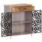vidaXL Credenza 60x35x75 cm in Legno di Mango Grezzo e Ferro vidaXL Credenza 60x35x75 cm in Legno di Mango Grezzo e Ferro