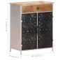 vidaXL Credenza 60x35x75 cm in Legno di Mango Grezzo e Ferro vidaXL Credenza 60x35x75 cm in Legno di Mango Grezzo e Ferro