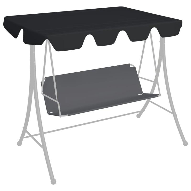 vidaXL Baldacchino per Dondolo Giardino Nero 150/130x105/70 cm