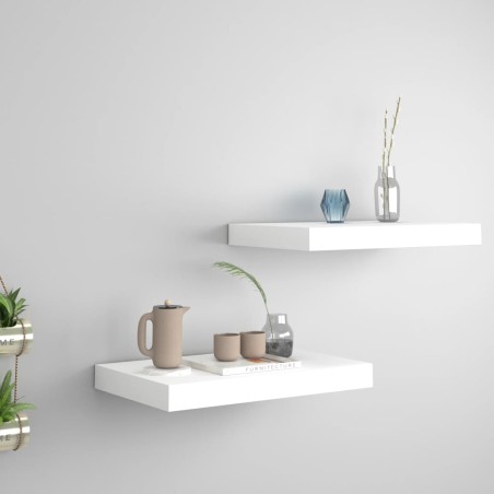 vidaXL Scaffali a Parete 2 pz Bianco 40x23x3,8 cm in MDF