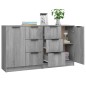 Credenze 2 pz Grigio Sonoma 60x30x70 cm in Legno Multistrato Credenze 2 pz Grigio Sonoma 60x30x70 cm in Legno Multistrato