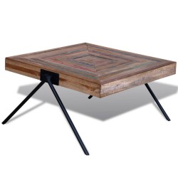 vidaXL Tavolino da Caffè con Gambe a V in Legno di Recupero di Teak 