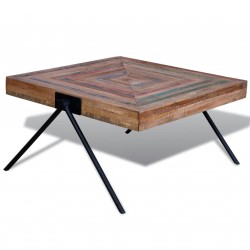 vidaXL Tavolino da Caffè con Gambe a V in Legno di Recupero di Teak 