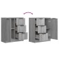 Credenze 2 pz Grigio Sonoma 60x30x70 cm in Legno Multistrato Credenze 2 pz Grigio Sonoma 60x30x70 cm in Legno Multistrato