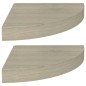 vidaXL Scaffali Angolari a Parete 2 pz Rovere 25x25x3,8 cm MDF