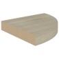 vidaXL Scaffali Angolari a Parete 2 pz Rovere 25x25x3,8 cm MDF