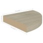 vidaXL Scaffali Angolari a Parete 2 pz Rovere 25x25x3,8 cm MDF