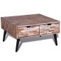 vidaXL Tavolino per Caffè con 4 Cassetti in Legno di Teak di Recupero vidaXL Tavolino per Caffè con 4 Cassetti in Legno di Teak di Recupero