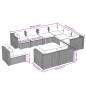 Set Divani da Giardino 9 pz con Cuscini in Polyrattan Nero Set Divani da Giardino 9 pz con Cuscini in Polyrattan Nero