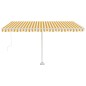 Tenda Retrattile Manuale Autoportante 450x350 cm Gialla Bianca Tenda Retrattile Manuale Autoportante 450x350 cm Gialla Bianca