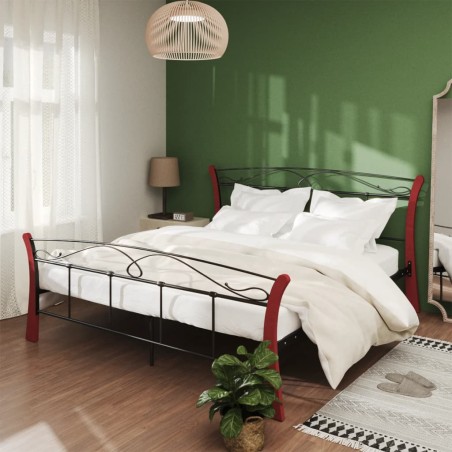 vidaXL Giroletto Nero in Metallo 140x200 cm