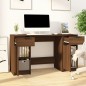 Scrivania con Mobile Laterale Rovere Marrone Legno Multistrato Scrivania con Mobile Laterale Rovere Marrone Legno Multistrato