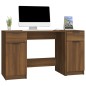 Scrivania con Mobile Laterale Rovere Marrone Legno Multistrato Scrivania con Mobile Laterale Rovere Marrone Legno Multistrato